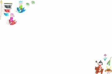 子どもの日水彩三角フレーム