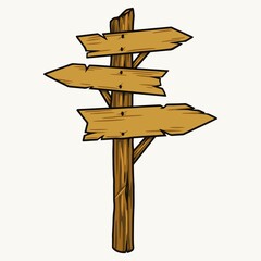 Wooden arrow signpost