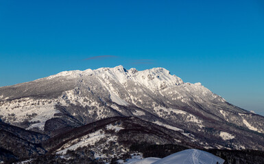 Fototapeta premium Snow covered mountains in winter