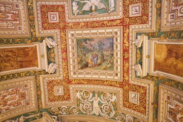 detail of the mosaic of a Vatican arched ceiling 