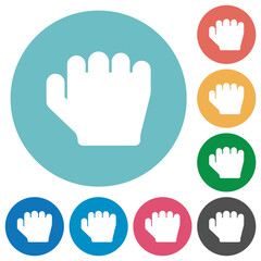 Obraz premium Right handed grab gesture flat round icons