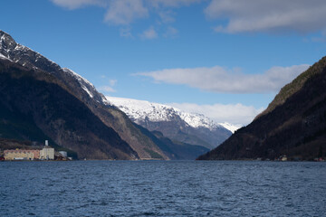 Odda, a Norwegian town and municipality in the Hordaland region, overlooking Sorfjorden