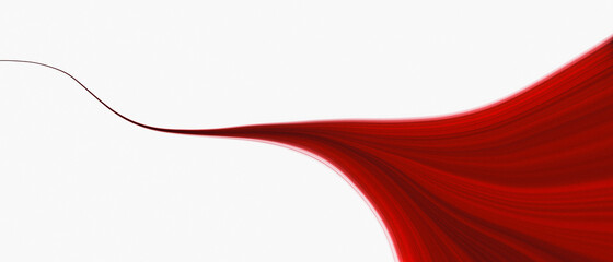 Red abstract painted 3d cable on white background