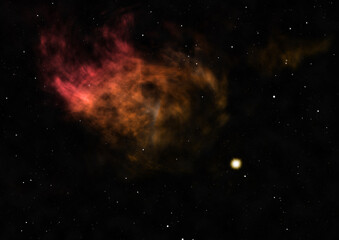 Small part of an infinite star field. 3D rendering