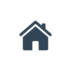 Home icon. House black pictogram. Home page concept. Building silhouette symbol. Vector isolated on white