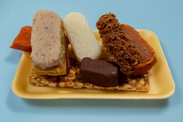 coconut candy, pumpkin candy, pacoca, peanut butter