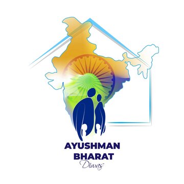 vector illustration  for Indian day ' ayushman bharat diwas' means blessed bharat day