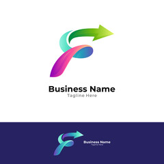 Fast letter F logo design template ready for use