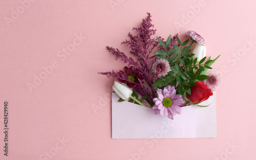 Flowers inside an envelope