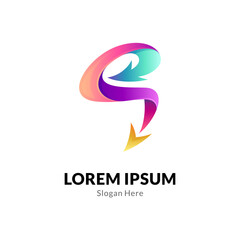 Letter S arrows logo template ready for use