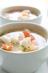 Rice Soup with Shrimp. Thai Food