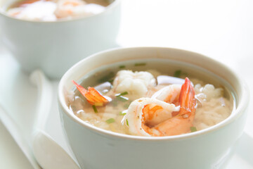 Rice Soup with Shrimp. Thai Food