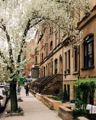 Foto op Plexiglas Brownstones on 73rd Street in the Upper East Side, Manhattan, New York City © jonbilous