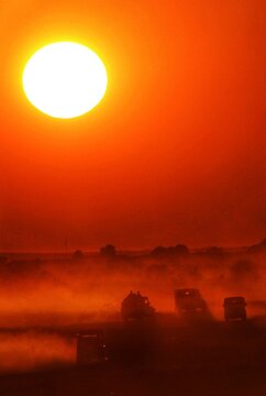 Sunsen In Sam Sand Dunes, Jaisalmer