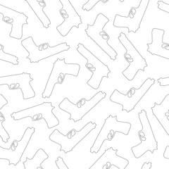 Outline contour of guns seamless pattern
