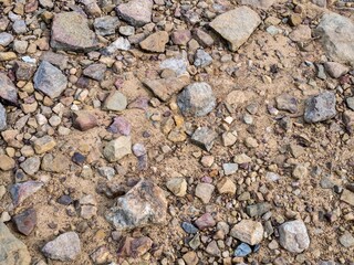 Sand and rocks up close for a background shot of a beach