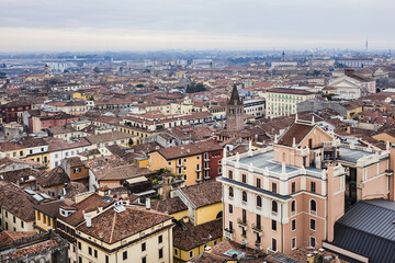Fototapeta na wymiar Verona Panoramic view from Torre dei Lamberti. Verona, Veneto region, Italy.
