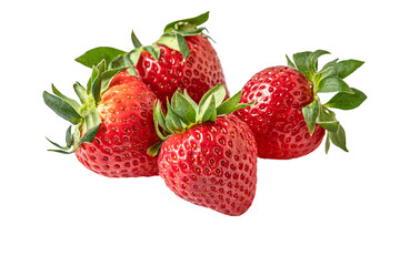juicy sweet strawberies isolated on white
