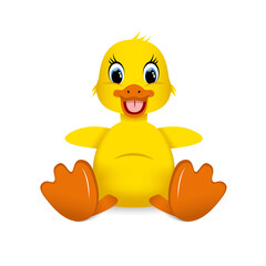 Happy Yellow Baby Duckling