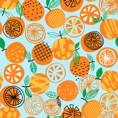 Orange seamless pattern vector illustration. Summer design