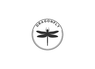 dragonfly logo on white background