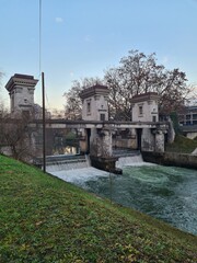 old,  Plecniks architecture ovee the river in Ljubljana 