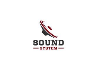 sound system logo with speaker illustration with the best sound quality