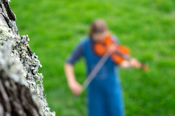 woman playing a violin 