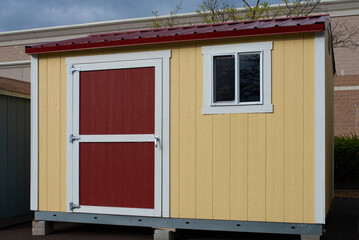 new color garden shed door garage fasade