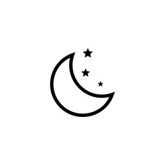 Obraz na płótnie Canvas the moon icon has three stars. with a simple design with a combined circle object with three stars. suitable for web icons, mobile applications, design logos.