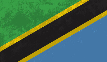 Flag of Tanzania, Grunge Abstract Brush Stroke Isolated On A White Background.