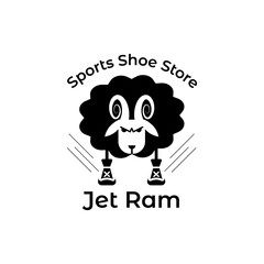 ram logo black on white background