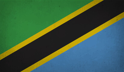 Flag of Tanzania, Grunge Abstract Brush Stroke Isolated On A White Background.