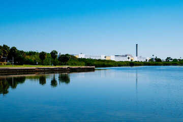Morning of McKay Bay beach in Tampa, Florida