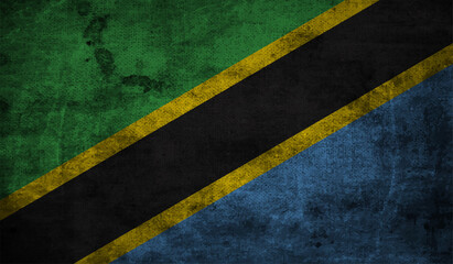 Flag of Tanzania, Grunge Abstract Brush Stroke Isolated On A White Background.