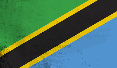 Flag of Tanzania, Grunge Abstract Brush Stroke Isolated On A White Background.