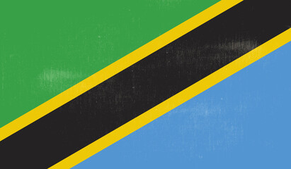 Flag of Tanzania, Grunge Abstract Brush Stroke Isolated On A White Background.