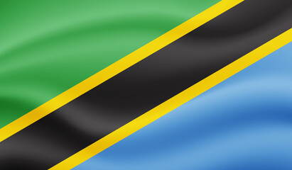 Flag of Tanzania, Grunge Abstract Brush Stroke Isolated On A White Background.