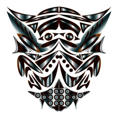 monster tiger character design mask