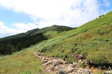 福島県の裏磐梯の西大顚から西吾妻山の登山 
