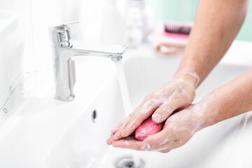 thorough hand washing with soap and water to prevent coronavirus - Image