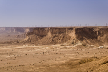 The Jabal Tuwaiq escarpment in Dhurma near Riyadh, Saudi Arabia