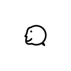 Simple Icon Discussion Man Vector Illustration Design. Outline Style, Black Solid Color.