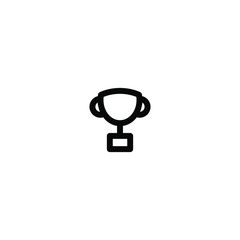 Simple Icon Trohy Vector Illustration Design. Outline Style, Black Solid Color.