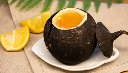 Black radish with honey.Natural honey cough syrup .