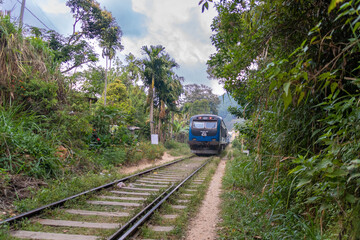 Naklejka na ściany i meble Ella auf Sri Lanka, Bahngleise mit Zug 