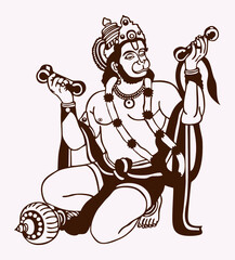 Vector illustration of God Hanuman