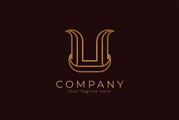 Initial U Logo, stylish and elegant monogram U logo, perfect for business and company logos,  vector illustration
