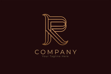 Initial R Logo, stylish and elegant monogram R logo, perfect for business and company logos,  vector illustration