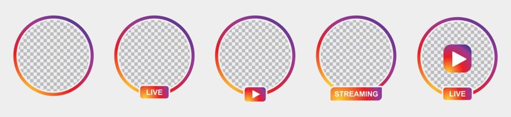 Live Instagram stories Icon , frame Live stories user video streaming, Vector Illustration